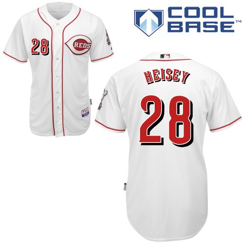 Cincinnati Reds 28 Chris Heisey White Cool Base MLB Jersey Baseball MLB Jerseys
